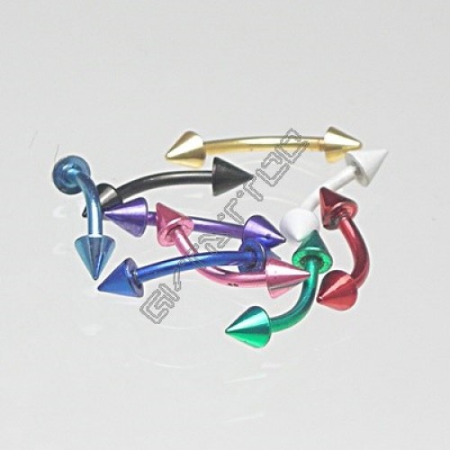 Microbell Curvo Spike Aço Color Cores Variadas Medida 1,2mm x 8mm